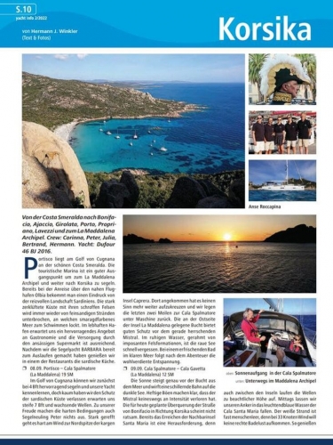 Korsika (Yacht Info Version) Törnbericht Vorschaubild